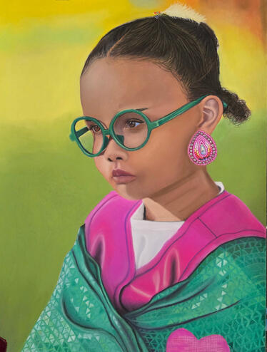 Summer Pow Wow, 2026. Pastel on pastel paper, 18"x24"