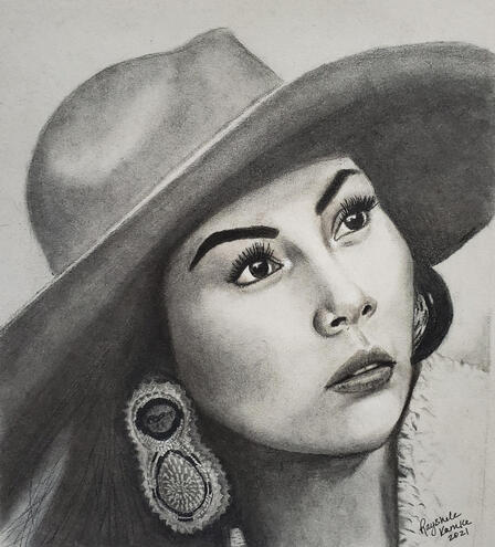 Defend Her, 2023. Charcoal on paper, 8"x10"